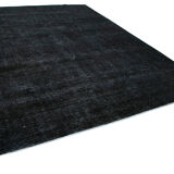 Handwoven persian overdyed 288 cm x 396 cm black wool carpet