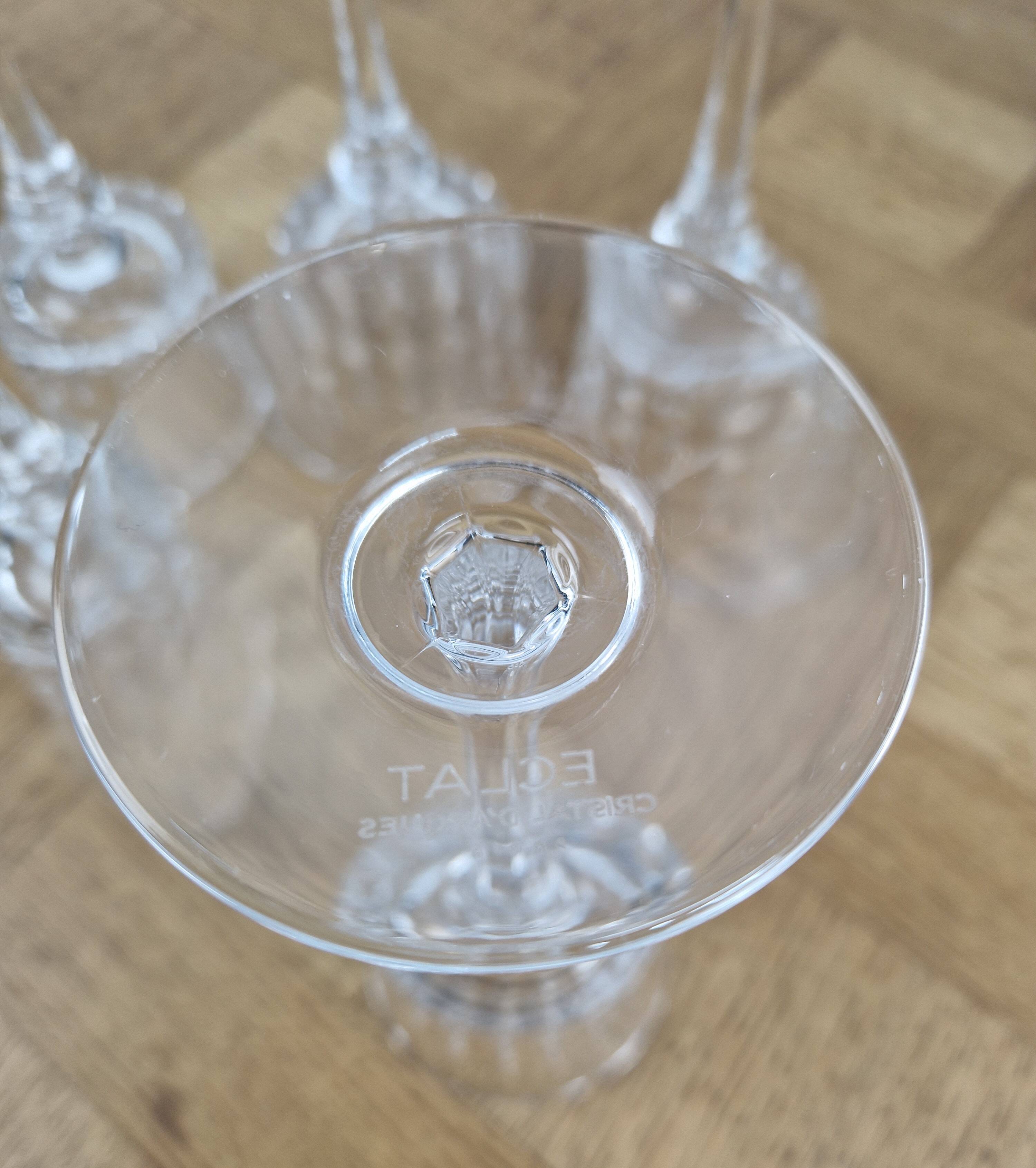 5 crystal stem glasses from Arques model Lady Diamond