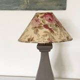 Turned wood lamp