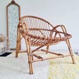 Rattan basket armchair, 1960s