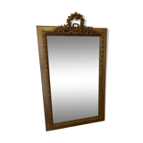 Large antique mirror in wood and gilded stucco, 19th century