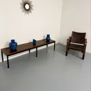 Large coffee table / modernist side table in wood and metal an60