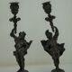 Silver bronze torch pair Paul Dubois