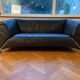Rolf Benz 2-seater black leather sofa, Germany, 1980s
