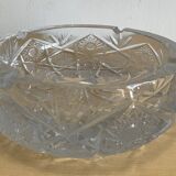 Large vintage pocket tray or ashtray in chiseled Bohemian crystal