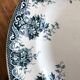 Old plate - white and blue floral decoration
