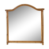 Rattan & bamboo mirror 50s