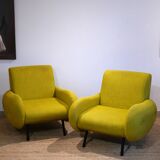 Pair of low armchairs in 60s–70s style