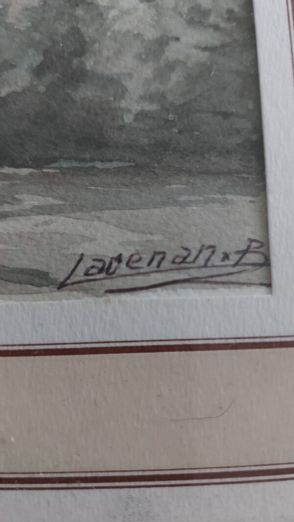 Aquarelle encadrée et sous verre signée B.Lavenan Peintre Breton Made In France