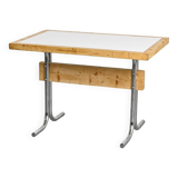 Metal and wood table, La Plagne circa 1960