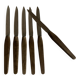 Set of 6 Scandinavian table knives, stainless steel blade, teak handle.