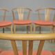 Set of 11 modern curved wood oak chairs