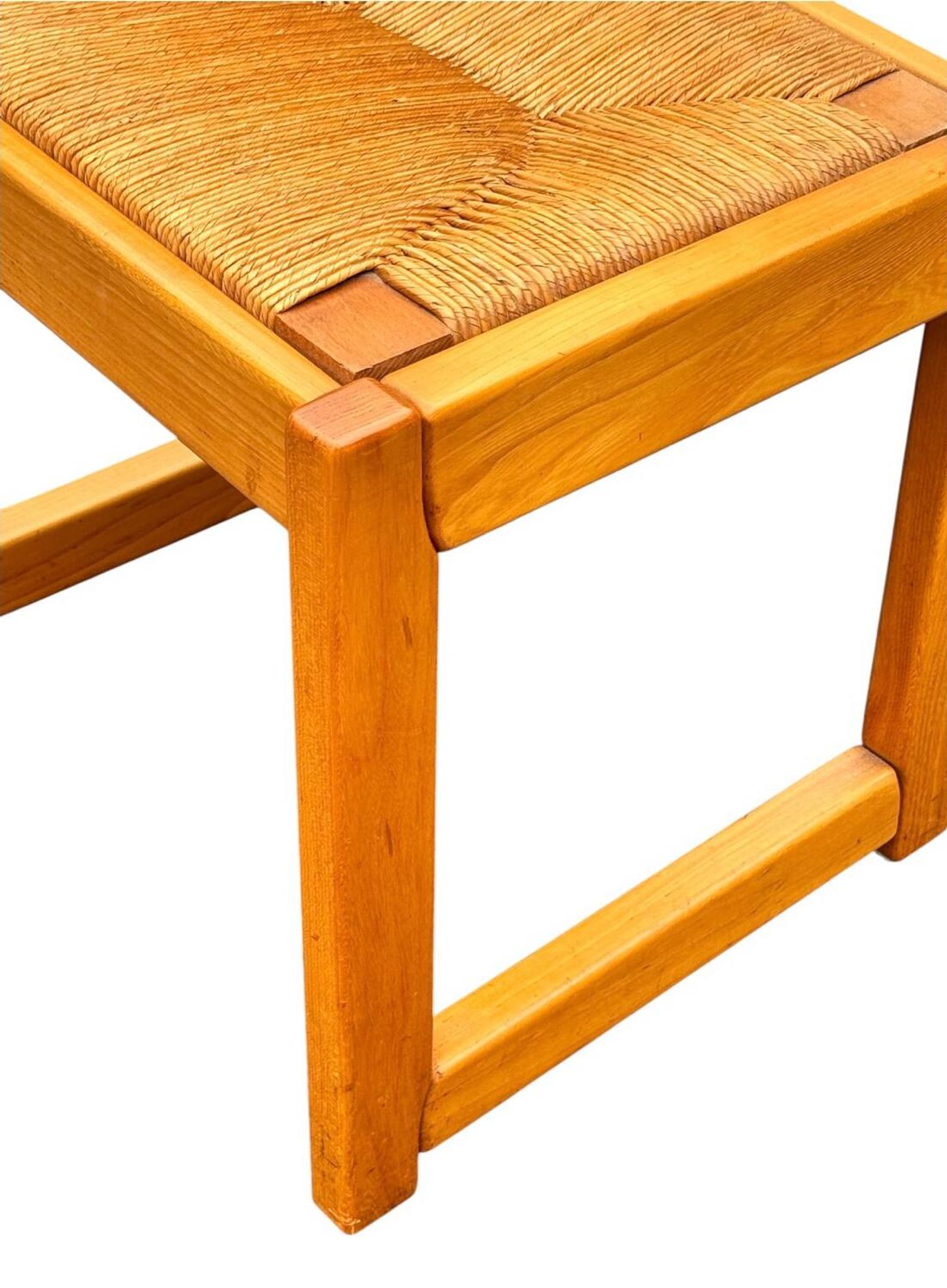 Set of 4 sleigh chairs in elm and straw Maison Regain