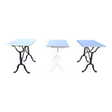3 Cast Iron and Wood Bistro Tables