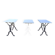 3 Cast Iron and Wood Bistro Tables