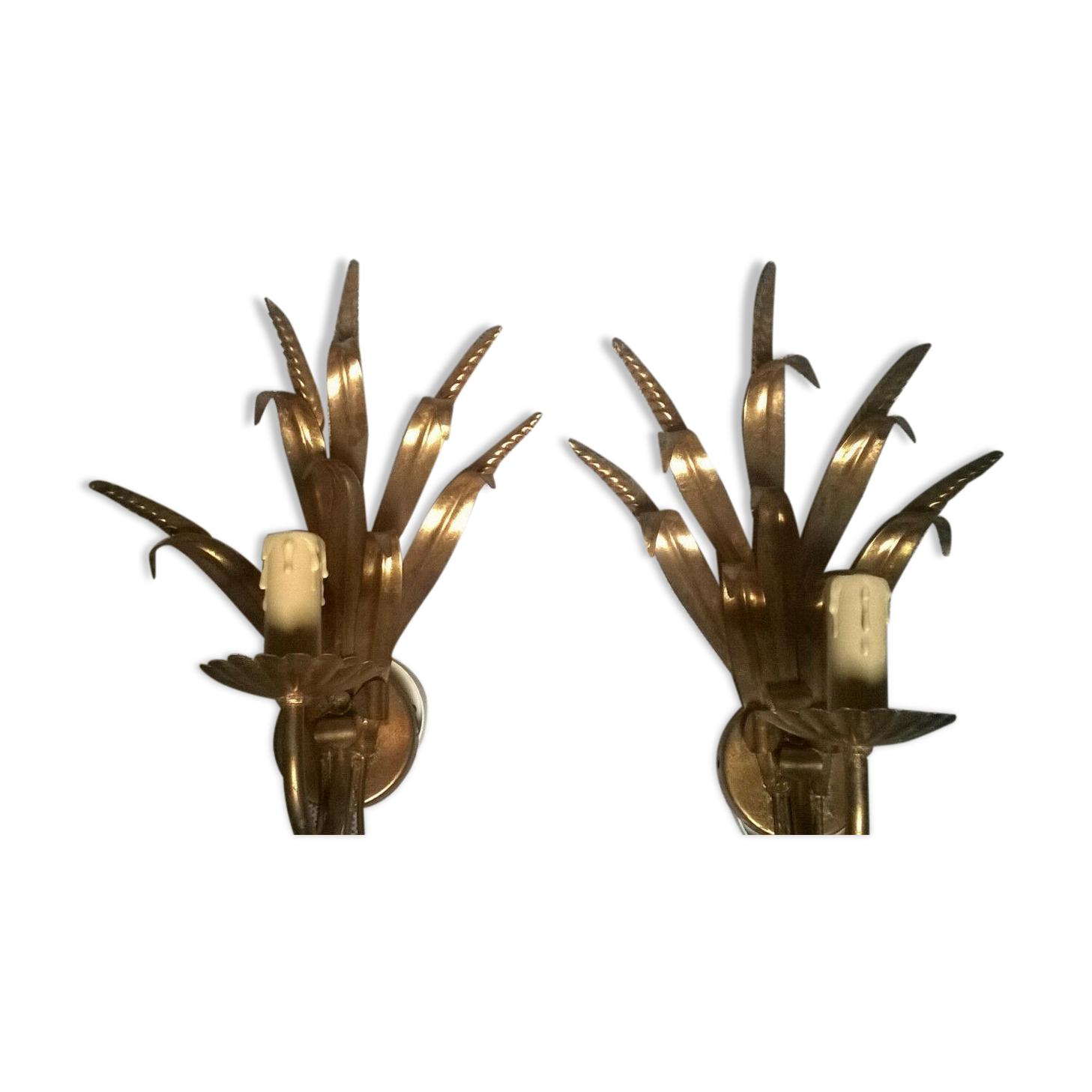 Pair of "wheat ear" wall light