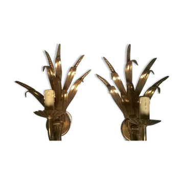 Pair of "wheat ear" wall light
