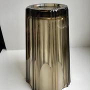 Pair of pleated smoked glass vases in the 70s