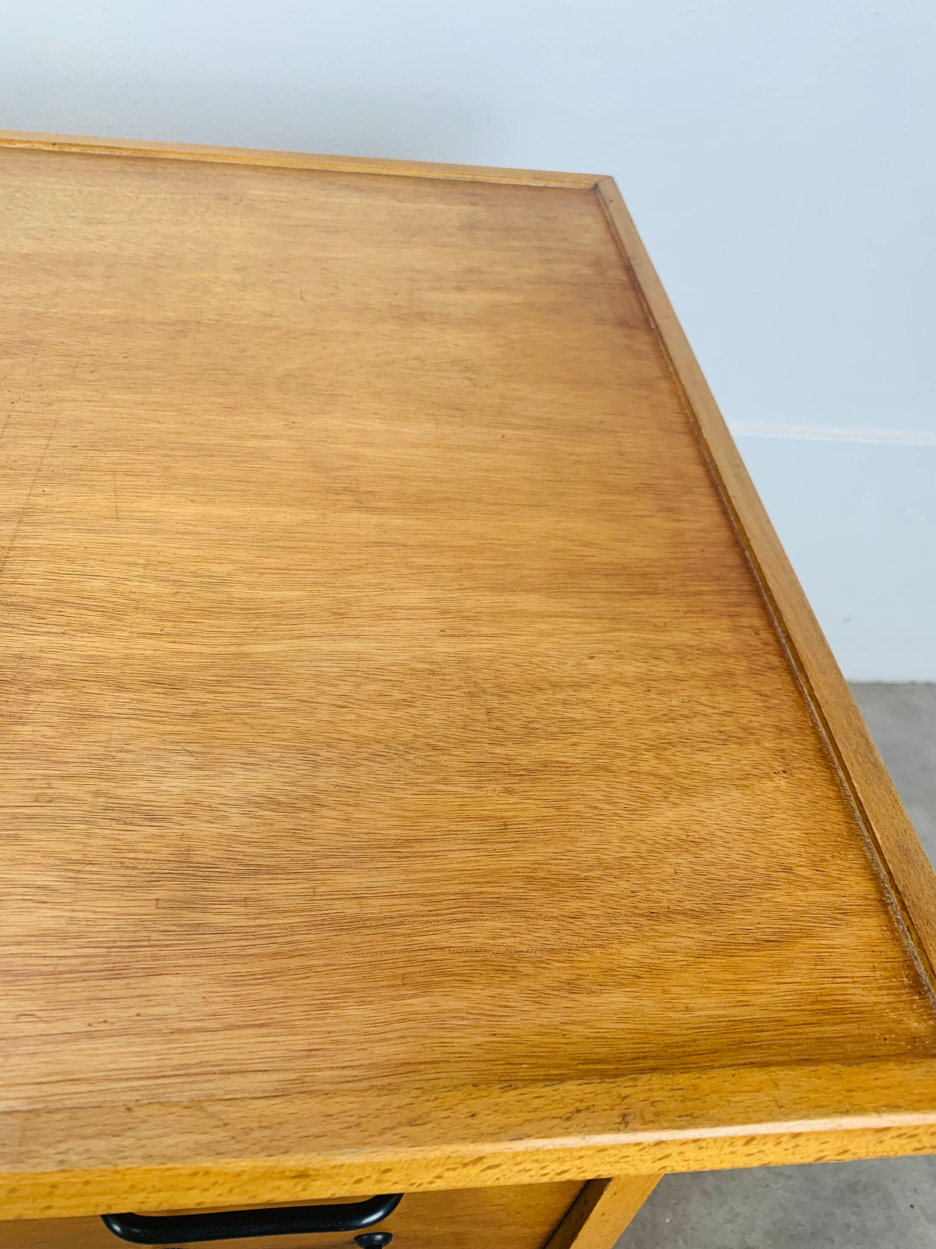 1950s wooden desk reconstruction, vintage