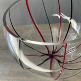Vintage ball vase in blown glass and glass paste