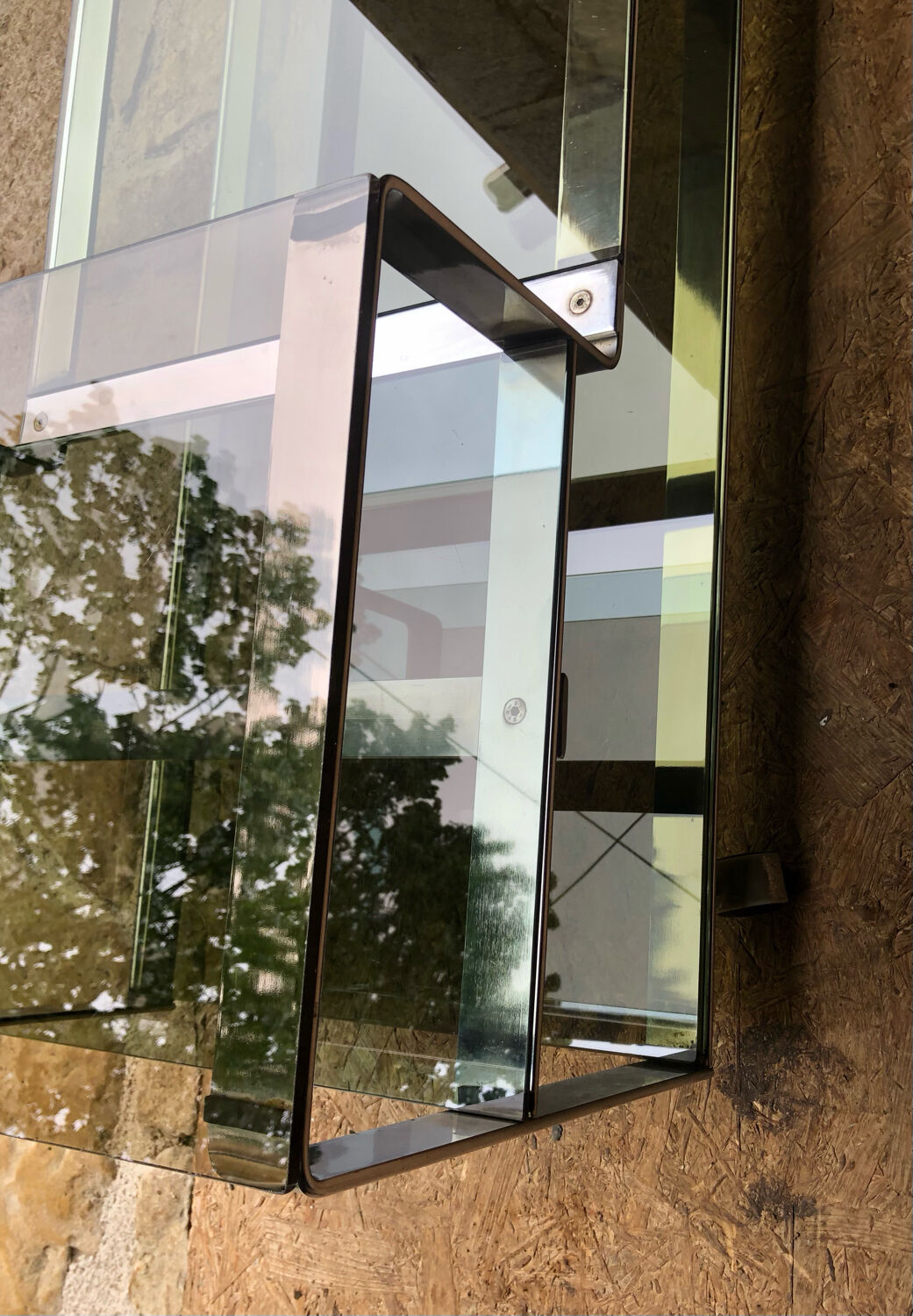 Smoked glass chrome coffee table
