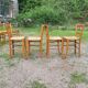 Suite of 9 straw chairs