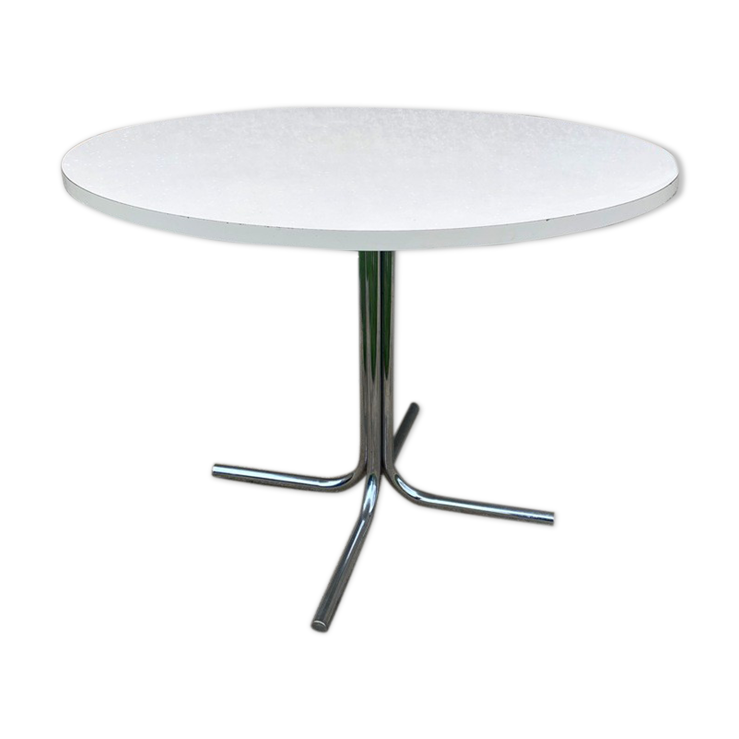 Round kitchen dining table 100cm chrome legs
