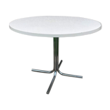 Round kitchen dining table 100cm chrome legs
