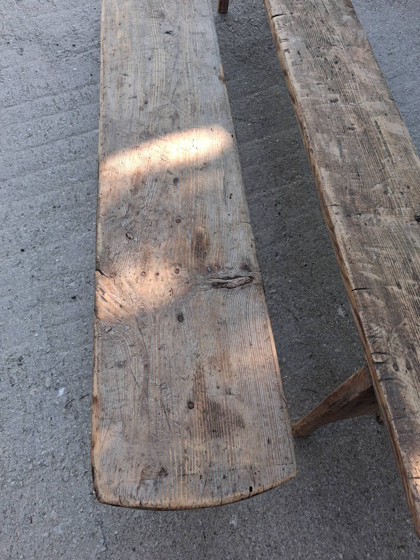 Pair of wooden benches