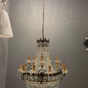 Lustre italien en cristal, années 1940