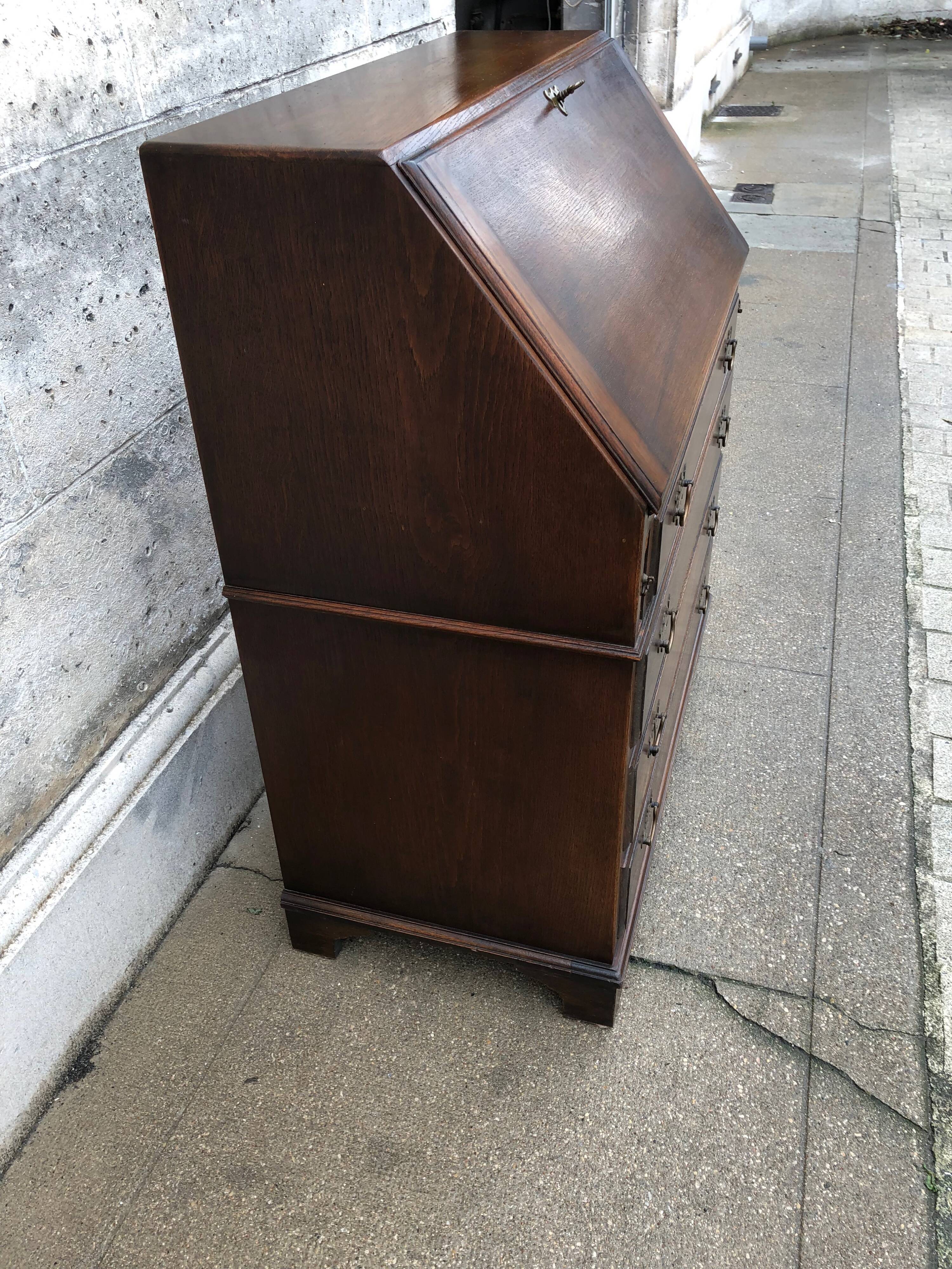 English writing desk in oak early twentieth