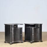 Set of iron bedside tables, circa 1930