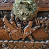 Carved wooden chest