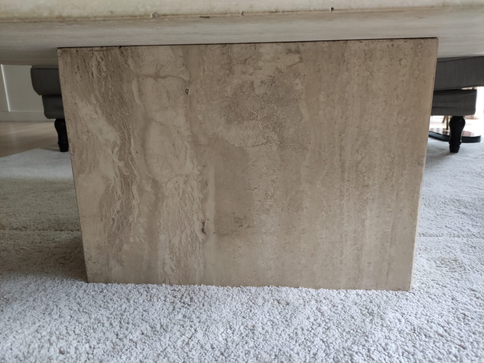 Travertine coffee table
