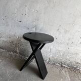 Suzy folding chair by Adrian Reed — Brown wooden mid-century minimalist folding chair, compact X-frame