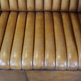 Art Deco design 2.5-seater sheep leather sofa