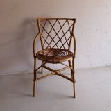 Vintage rattan chair – cross back and vintage spiral seat