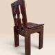 Set of five brutalist chairs in solid pine.