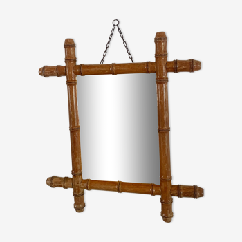 Miroir rétro en bois 34x38cm