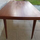 Extendable table with compass legs from the 1950s, extensions not supplied in teak wood – Very good condition