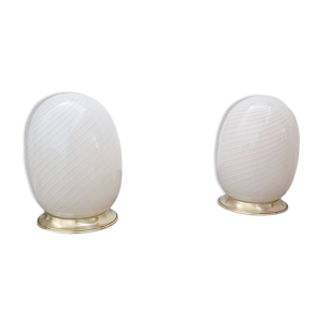 Paire de lampes verre