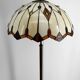 Bronze floor lamp with Tiffany-style stained glass shade – 20th century