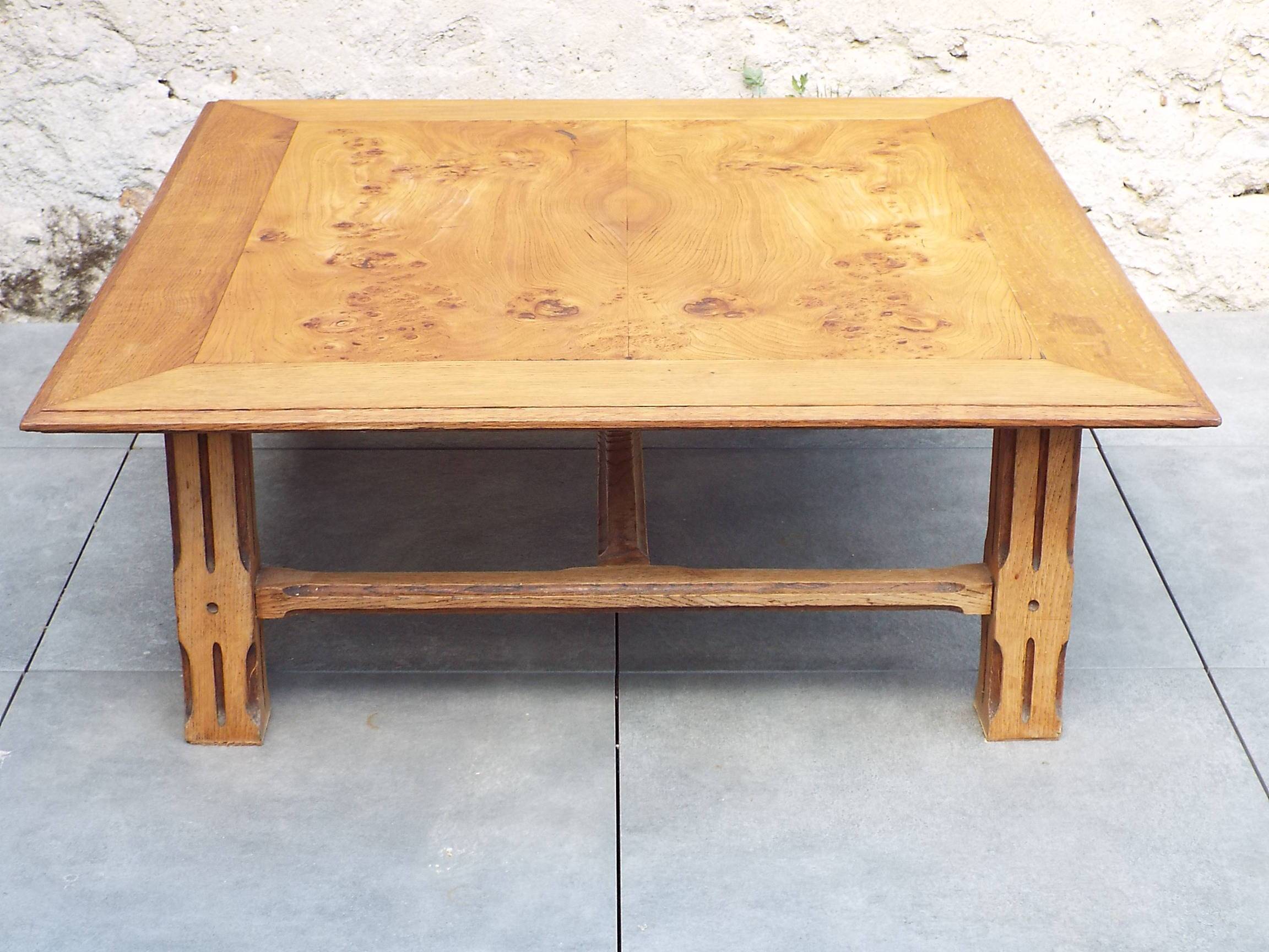 Square wooden coffee table