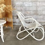 Fauteuil en rotin blanc