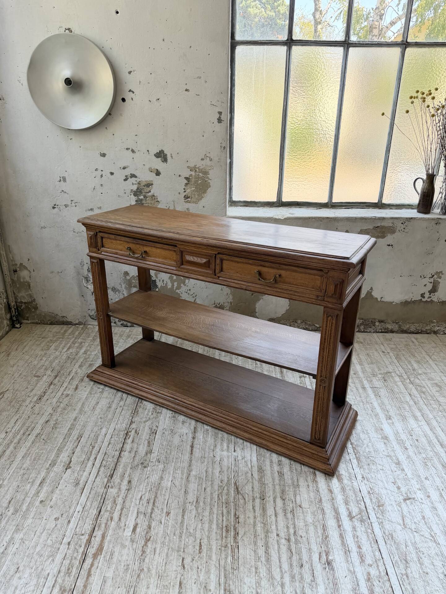 19th-century oak console table