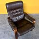 Vintage Scandinavian brown leather armchair 1960s