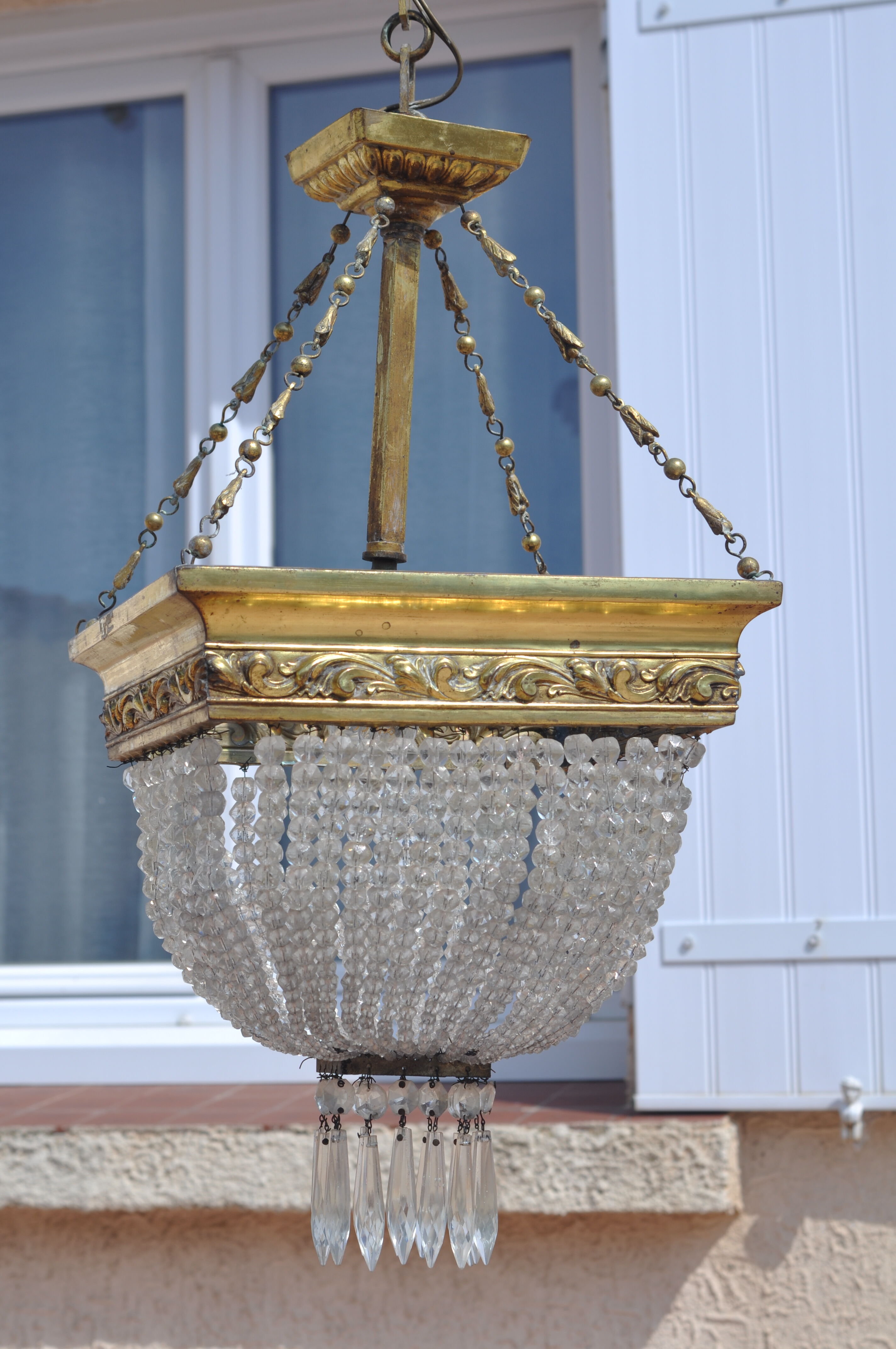 Art deco chandelier with tassels