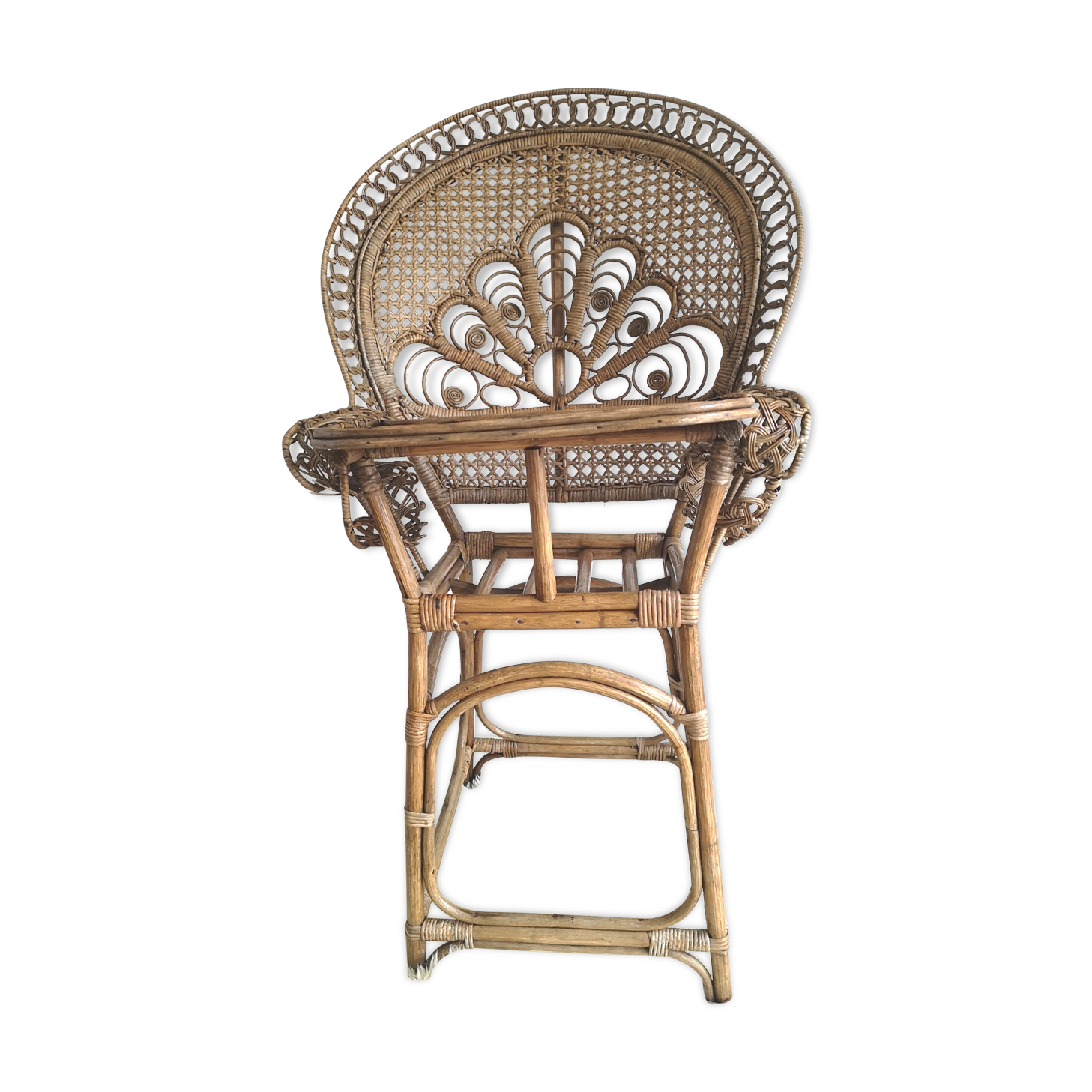 High chair baby rattan emmanuelle peacok