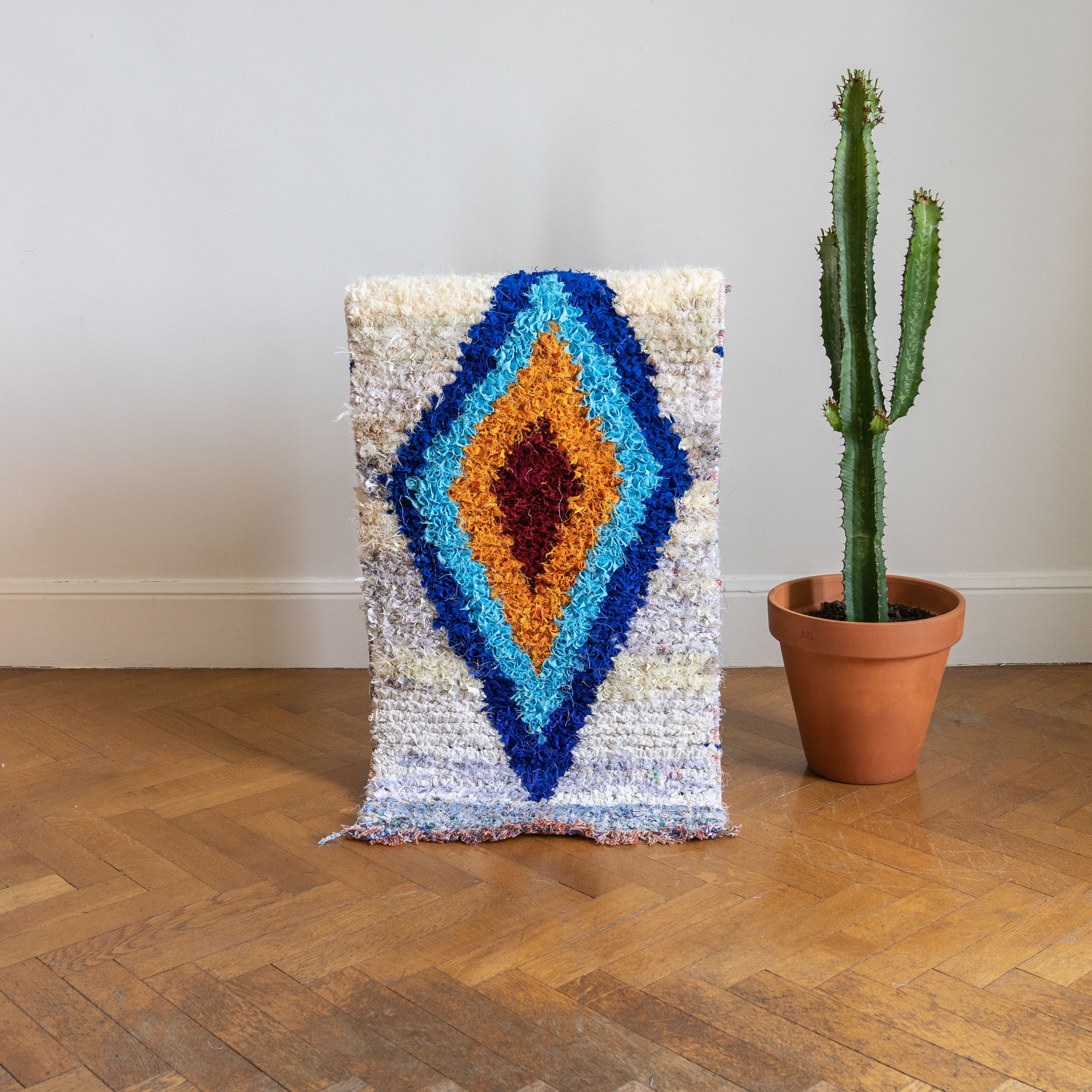 Berber carpet - Boucherouite - 48x97cm