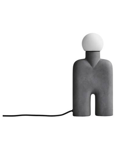 Dark grey table lamp, ceramic, contemporary work.